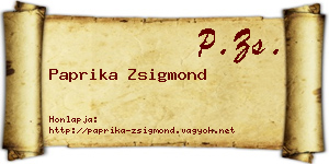 Paprika Zsigmond névjegykártya